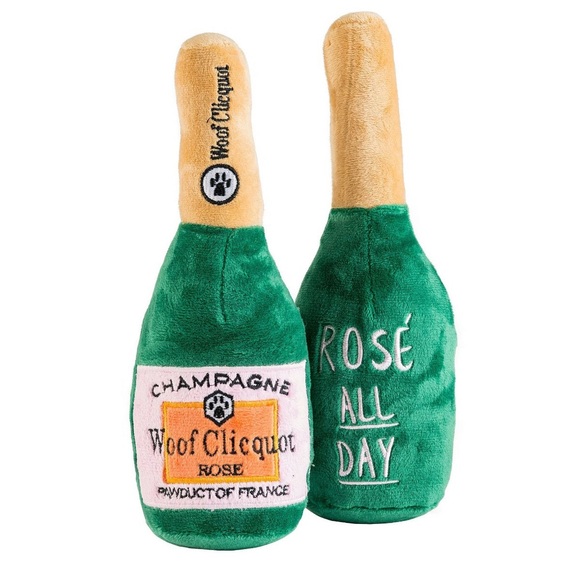 FINAL PRICE NWT Haute Diggity Dog Woof Clicquot Rose' 
 Dog Toy with Squeaker - Picture 1 of 5